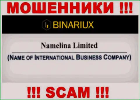 Binariux - это интернет кидалы, а руководит ими Namelina Limited