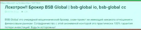 Отзыв клиента, у которого internet-ворюги из организации BSB Global украли его финансовые вложения