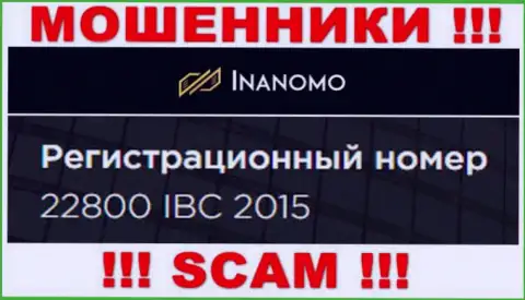 Регистрационный номер конторы Inanomo - 22800 IBC 2015