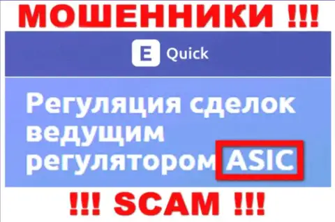 На веб-ресурсе QuickETools имеется инфа о их мошенническом регулирующем органе - ASIC