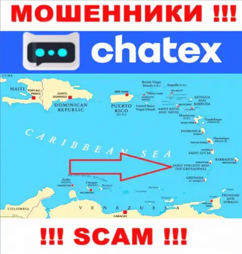 Не верьте махинаторам Chatex, потому что они базируются в офшоре: St. Vincent & the Grenadines
