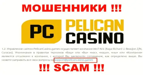Ни за что не стоит отправлять сообщение на адрес электронного ящика мошенников Pelican Casino - облапошат мигом