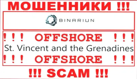 Сент-Винсент и Гренадины - вот здесь зарегистрирована мошенническая контора Binariun
