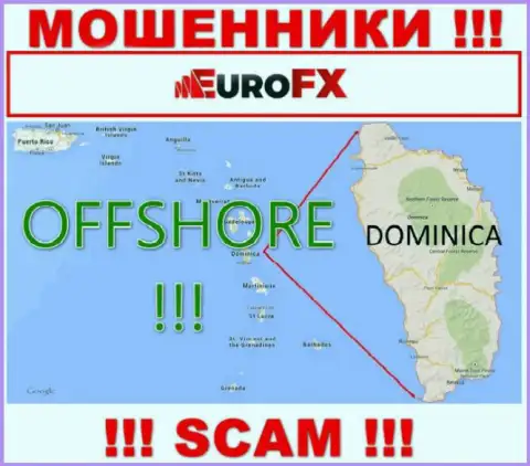 Dominica - офшорное место регистрации лохотронщиков EuroFX Trade, размещенное на их портале