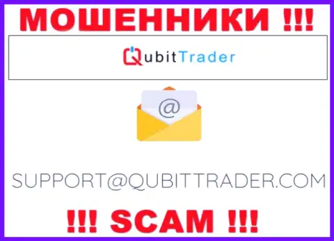 Электронная почта мошенников Qubit-Trader Com, показанная у них на сайте, не рекомендуем общаться, все равно обманут