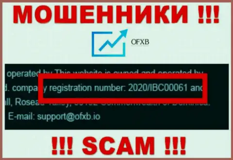 Номер регистрации, который присвоен конторе OFXB Io - 2020/IBC00061