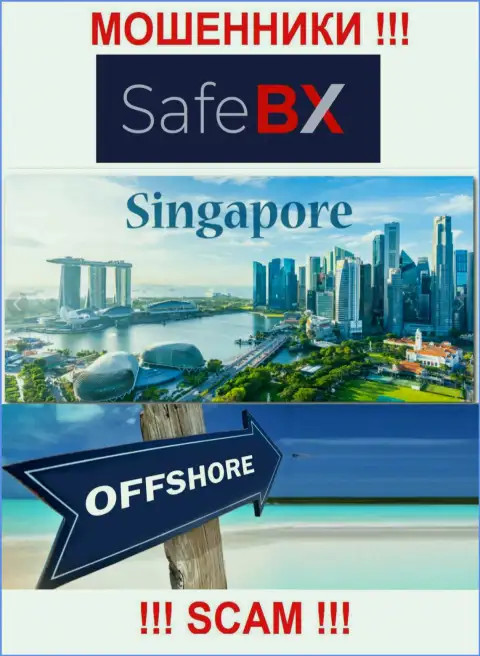Singapore - оффшорное место регистрации мошенников SafeBX, приведенное у них на ресурсе