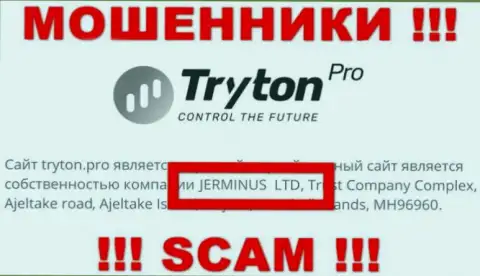 Информация о юр лице ТритонПро - им является контора Jerminus LTD