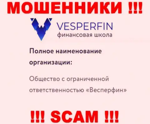 Информация про юридическое лицо internet-мошенников ВесперФин - ООО Весперфин, не обезопасит Вас от их грязных рук