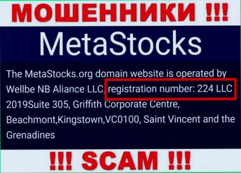 Регистрационный номер компании MetaStocks Org - 224 LLC 2019