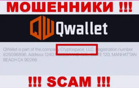На официальном сайте QWallet написано, что указанной организацией управляет Cryptospace LLC