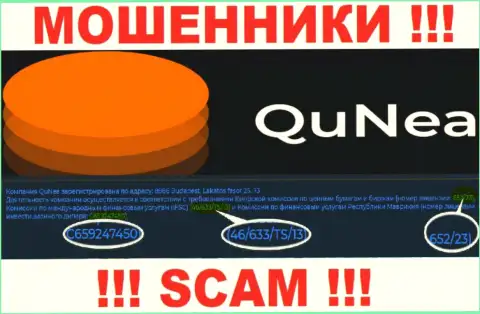Мошенники Qu Nea не прячут лицензию на осуществление деятельности, разместив ее на web-ресурсе, однако будьте крайне осторожны !!!