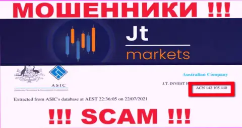 Денежные средства, доверенные JT Markets не вывести, хотя и размещен на web-сайте их номер лицензии