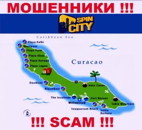 Юридическое место базирования Казино Спин Сити на территории - Curacao