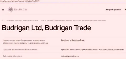 Разводилы Будриган Трейд попали в черный список Центробанка РФ