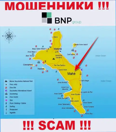 BNPGroup имеют регистрацию на территории - Mahe, Seychelles, избегайте взаимодействия с ними
