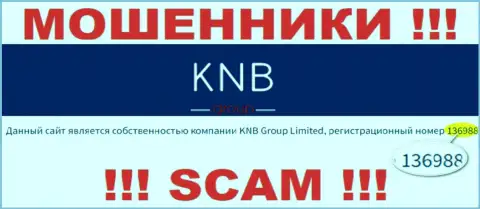 Номер регистрации конторы, которая владеет KNB Group Limited - 136988