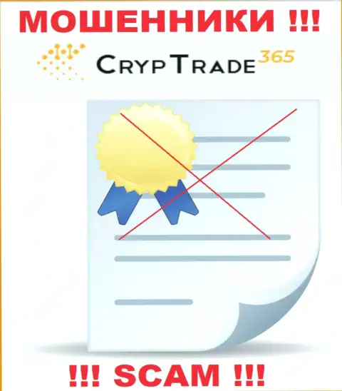 С CrypTrade365 Com слишком рискованно иметь дела, они даже без лицензии на осуществление деятельности, цинично воруют депозиты у своих клиентов