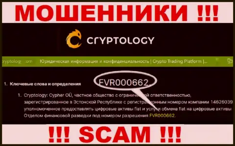 Cryptology показали на сайте лицензию на осуществление деятельности компании, но это не мешает им сливать вложенные денежные средства