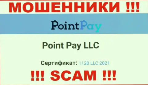 Номер регистрации противоправно действующей конторы Point Pay - 1120 LLC 2021