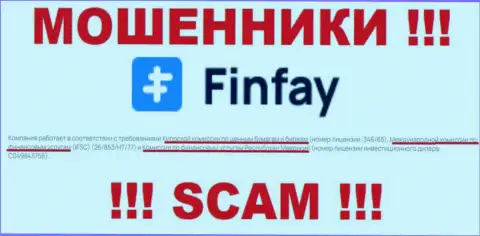 Фин Фай - это интернет-кидалы, деятельность которых покрывают тоже мошенники - Cyprus Securities and Exchange Commission (CYSEC)