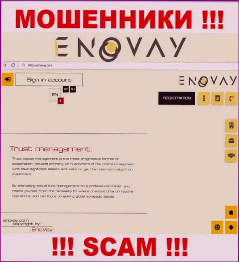 Вид официального ресурса противоправно действующей конторы EnoVay