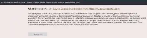 Отзыв валютного игрока о дилере CauvoCapital Com на ресурсе revocon ru