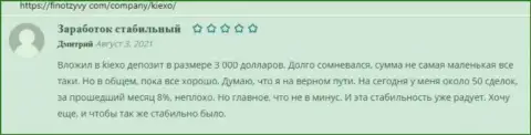 Ряд отзывов о дилере KIEXO, позаимствованных нами на сайте FinOtzyvy Com