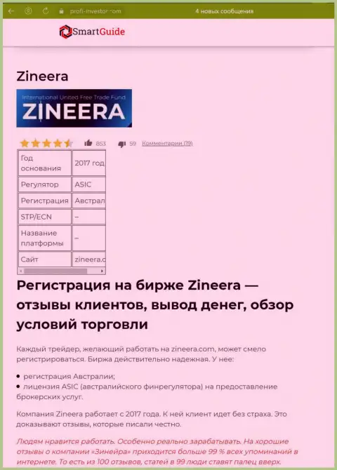 Обзор условий регистрации на официальном информационном ресурсе брокерской организации Zinnera Exchange, представлен в обзорной статье на информационном сервисе Smartguides24 Com