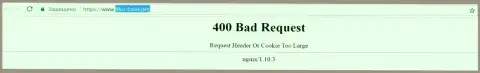 Официальный web-портал форекс брокера Фибо-Форекс некоторое количество суток вне доступа и выдает - 400 Bad Request (ошибка)
