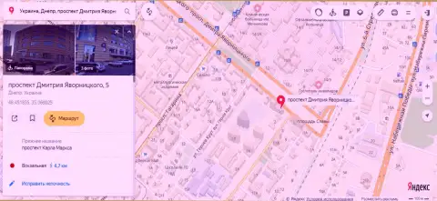Проданный одним из работников 770 Капитал адрес места нахождения мошеннической ФОРЕКС компании на Yandex Maps