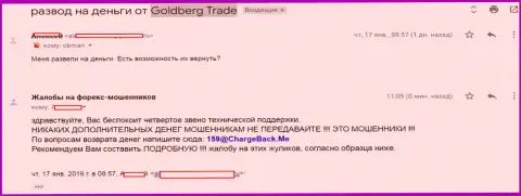 GoldbergTrade - АФЕРИСТ !!! Отзыв биржевого трейдера данного ФОРЕКС дилингового центра