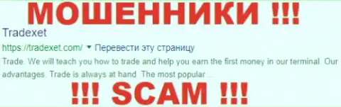 TradExet - это МОШЕННИКИ !!! SCAM !!!